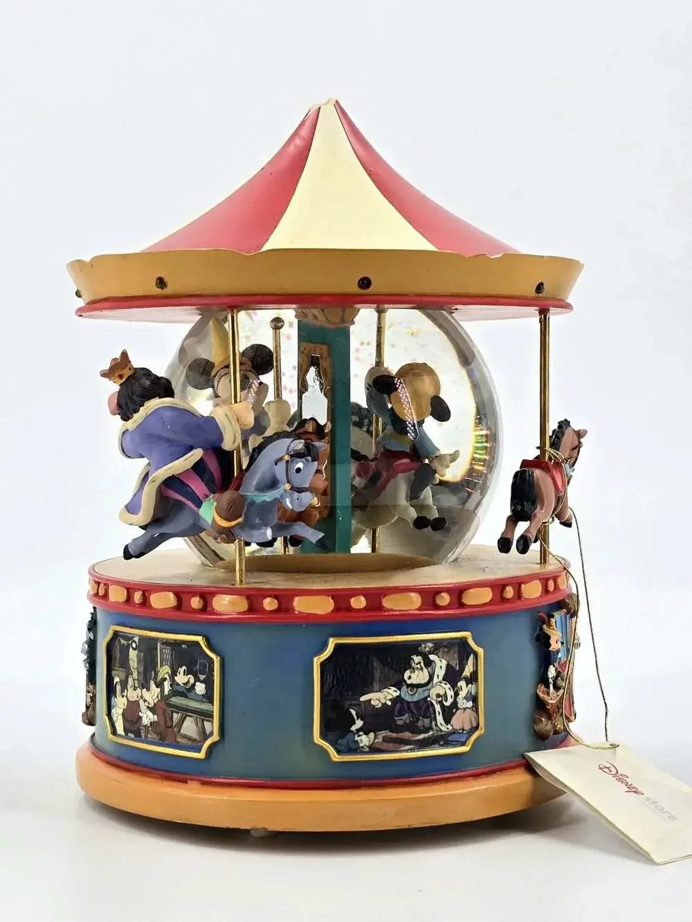 Disney Store Mickey Mouse Brave Little Tailor Snow Globe Carousel Light Up